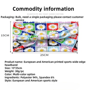 عصابات رأس بوهو ، عصابات رأس نسائية مطبوعة ، عصابات رأس عريضة ، عقال توربان غير قابلة للإنزلاق ، يوجا ، زهري ، رياضات رياضية - Product Image 5