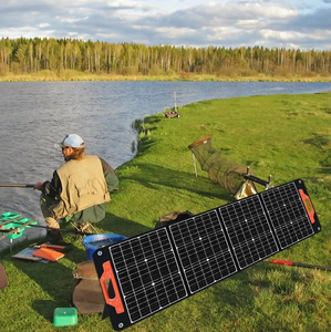 200W Mono HJT Foldable <b>Solar</b> <b>Panel</b> 18V All Black ETFE <b>Portable</b> Camping Power Station 19.8V 200W <b>Portable</b> Folding <b>Solar</b> <b>Panels</b> - Product Image 1