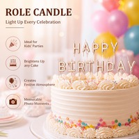 Bougies en cire de paraffine de qualité alimentaire, vente en gros d'usine, bougies d'anniversaire 3D en or rose, lettres « Happy Birthday », très demandées