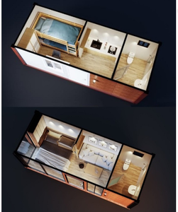 Mini conteneur de maison pré-plié, mobile, remorque une voiture, maisons de <span class=keywords><strong>Camping</strong></span>, à bas prix - Product Image 2