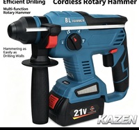 Marteau perforateur rotatif électrique sans fil AZEN BLSB21B, 4 fonctions, marteau perforateur au lithium, perceuse à percussion robuste, béton, AC 220V