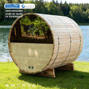 Sauna en bois à combustion de bois pour l'extérieur, vente chaude 2025, sauna en bois massif de pruche, sauna de jardin extérieur moderne, cabine de sauna extérieure - Product Image 1