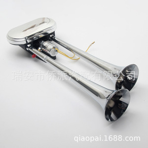 Klaxon à air universel à double tube 12V 24V pour camions Auman Sinotruk Howo Dongfeng Tianlong, plaqué argent - Product Image 4