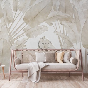 Morbidi <span class=keywords><strong>alberi</strong></span> tropicali beige e foglie peeling <span class=keywords><strong>carta</strong></span> da <span class=keywords><strong>parati</strong></span> decorazione per la casa 3d - Product Image 1