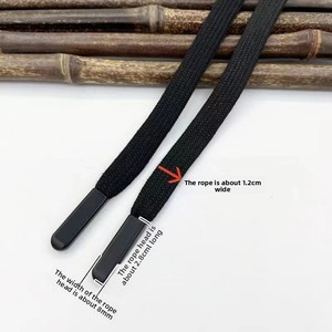 Cordon de serrage pour sweat à capuche de haute qualité, 1,2*140 cm, avec embout métallique coloré, imprimé, style sport, en polyester, motif personnalisé - Product Image 3