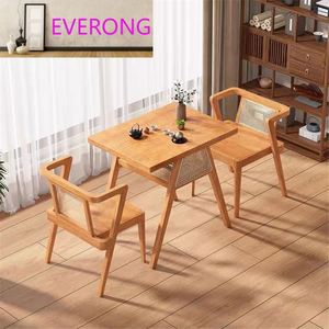 EV-Best Sedia in Vimini di Legno, Tavolo e <span class=keywords><strong>Sedie</strong></span> da Pranzo per Casa e Hotel, Arredo per Cortile, Negoziazione, Impilabile e con Spazio di Archiviazione - Product Image 3