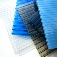 Panneau en polycarbonate translucide bleu, plaque creuse en PC, taille personnalisée pour toit, lucarne, serre, auvent
