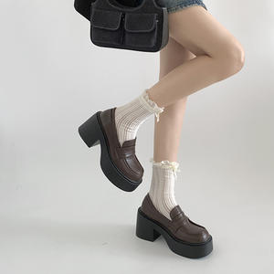 Zapatos de Cuero con Suela Gruesa Retro para Mujer, Estilo Británico, Tacón Ancho, Casuales para Exteriores, Novedad 2026 - Product Image 3