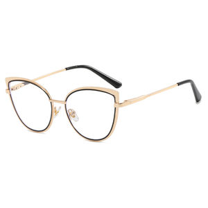 新しい猫目金属フレームフォトクロミック写真眼鏡アンチブルーライト光学フレーム女性用眼鏡卸売 - Product Image 2