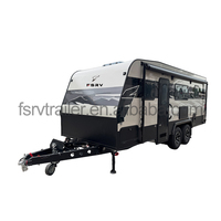 Camping-car remorquable personnalisé, caravane de rue, maison mobile de voyage pour 2 personnes, remorque de voiture à double essieux, 20 pieds, charge utile de 4 tonnes