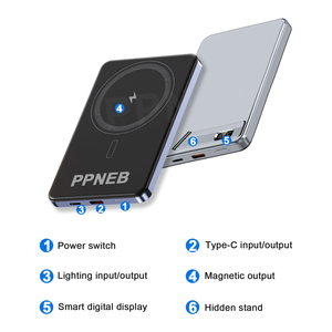 Power Bank Magnetico Ultra Sottile Personalizzabile da 5000mAh/10000mAh, Caricatore Wireless Magnetico da 15W, <span class=keywords><strong>Batteria</strong></span> Esterna Sottile a Ricarica Rapida - Product Image 4