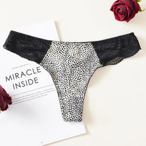 Lingerie en dentelle pour femmes, culotte à imprimé léopard, bikini <span class=keywords><strong>sexy</strong></span>, respirant, logo à la taille, sous-vêtements transparents en maille, confort, sous-vêtements érotiques - Product Image 6