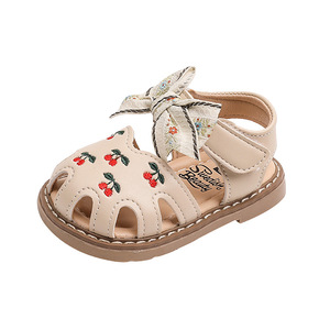 Sandálias de Princesa com Sola Macia para Meninas de 1 a 3 Anos, Sapatos para Bebês, Sandálias de Praia com Laço - Product Image 1