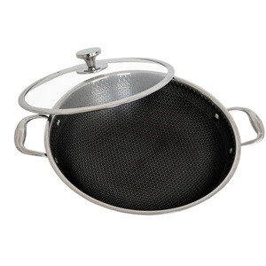 <span class=keywords><strong>Wok</strong></span> de 36 cm de Gran Capacidad, <span class=keywords><strong>Wok</strong></span> de Acero Inoxidable con Grabado de Doble Cara, <span class=keywords><strong>Wok</strong></span> Antiadherente con Doble Asa - Product Image 3