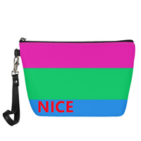 Sac cosmétique personnalisé à thème arc-en-ciel polysexuel gay, imprimé UV intégral, pour les voyages à l'étranger, l'organisation de cosmétiques à domicile et la vente en gros