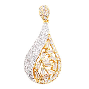 Boucles d'oreilles tendance plaquées or rose, coquille d'ormeau bleue, forme goutte d'eau, cristal en zircon cubique, luxe pour femmes, haute qualité - Product Image 2