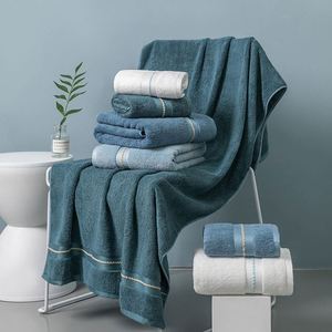 Ensemble de serviettes de bain en bambou de haute qualité, douces, 100% personnalisées avec logo, pour hôtel et maison - Product Image 2