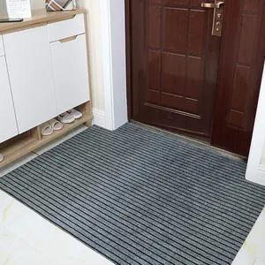Easy Clean Patio Entryway Non Slip 7 Stripe Front Door Mats Low Profile Outdoor Indoor Welcome Door Mat