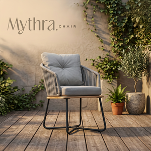 Fauteuil de jardin avec assise rembourrée, structure en acier inoxydable, base en teck - Mobilier de jardin et de terrasse - Product Image 2