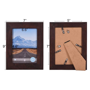MDF Picture <strong>Frame</strong> <strong>9x7</strong> Inch Fits 5x7 Walnut Natural Wood Grain Minimalist <strong>Photo</strong> <strong>Frame</strong> for Tabletop Wall Decor - Product Image 2
