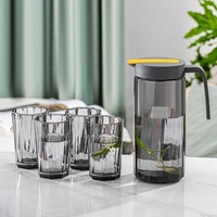 5 pcs clair logo personnalisé chine recyclé tasse à thé à boire grande carafe gobelet en verre ensemble cadeau avec carafe