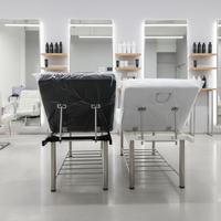 Table de massage et lit de spa en acier inoxydable simple avec pieds réglables et dossier réglable, mousse de 7 cm, taille personnalisable, pour salon de beauté, école, salon