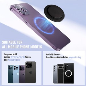 Soporte Magnético Flexible para Teléfono con Agarre de Dedo, Color Negro, Opciones Personalizadas para Montaje Universal Portátil de Teléfono Móvil - Product Image 5