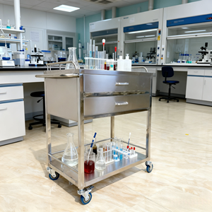 Peralatan medis besi tahan karat, furnitur komersial tahan lama untuk rumah sakit, instrumen troli medis Modern berkualitas tinggi - Product Image 4