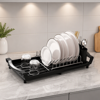 Étagère à vaisselle extensible en acier au carbone pour cuisine, moderne, durable, autoportante, étanche, résistante à la rouille, multifonctionnelle, facile à utiliser