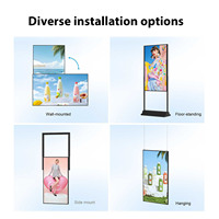 Letrero LCD Colgante de Techo de 43 Pulgadas, Doble Panel de Alto Brillo, Letrero Digital para Tiendas, Publicidad en Ventanas