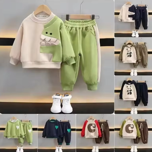 Baby boy due set bello 1 un bambino di 3 anni vestito autunno e inverno bambini più cashmere vestiti cappotto per bambini - Product Image 2