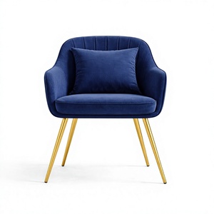Fauteuil à bascule moderne et élégant avec siège rembourré et pieds en métal pour salon, chambre, hôtel et école, utilisation intérieure et extérieure - Product Image 1