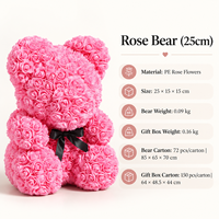 Ours en peluche rose éternelle fait main avec boîte cadeau de luxe, cadeau romantique parfait pour la Saint-Valentin, un mariage, un anniversaire, la fête des mères, décoration