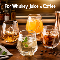 Verre à whisky géométrique moderne en forme de diamant, gobelet rotatif de luxe, verre à eau en cristal électroplaqué arc-en-ciel pour bar à domicile