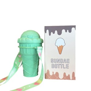 Yafchi Ice Cream Cone Cup Reusable Plastic Straw Cup For Students Gift - Product Image 5