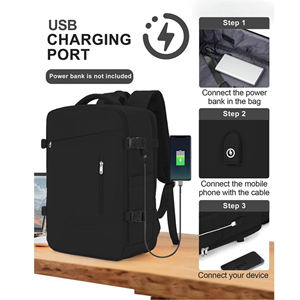 40L Carry-on Travel <b>Backpack</b> with Shoe Compartment Large Flight Approved Weekender Bag Laptop <b>Backpack</b> with USB Charging Port - Product Image 3