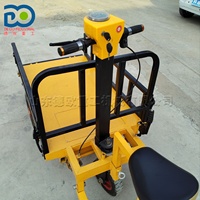 Vehículo de Transferencia Eléctrico de Cuatro Ruedas con Asiento, Camión Pequeño de Manipulación de Mercancías con Avance y Retroceso para Patio de Fábrica