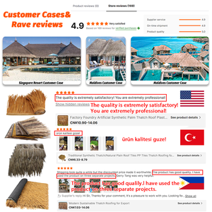 Toiture en paille synthétique imperméable pour cabanes, imitation chaume, tôle de paille artificielle - Product Image 5