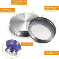 Bouchon à vis en acier inoxydable 304 pour bocal Mason, 70 mm, large ouverture standard, étanche, anti-rayures, sans BPA, avec joint en silicone pour bouteilles