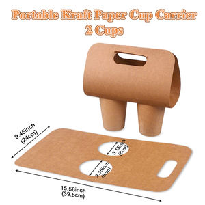 ที่ใส่แก้วกาแฟแบบใช้แล้วทิ้งที่ใส่ถ้วยกระดาษคราฟท์พร้อมที่จับ - Product Image 4