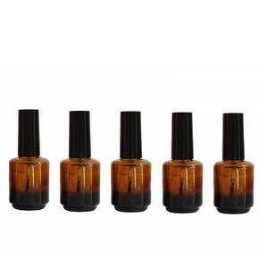 Flacon de vernis à ongles cylindrique vide en verre noir mat ambré de 5 ml, 7 ml, 10 ml, 15 ml avec impression et applicateur - Product Image 1