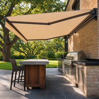 Auvent rétractable à moteur électrique 240V, tissu acrylique imperméable, protection solaire pour terrasse extérieure, manuel/électrique