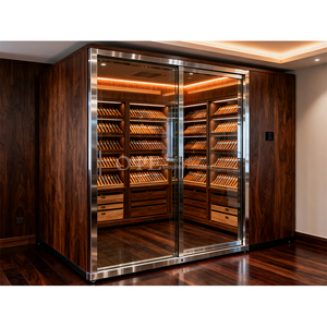 Công suất lớn cửa kính xì gà Showcase với LED ánh sáng bằng gỗ xì gà hiển thị Cigar Humidor tủ - Product Image 3