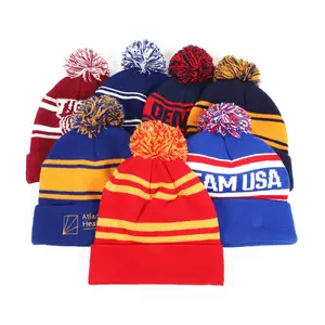 Factory Price Custom Embroidered Classic Men's Warm Winter Hats Acrylic Knit Cuff Beanie Cap Daily Beanie Hat