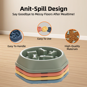 Yetenekli üretim yuvarlak PP dört renk lüks yavaş besleyici Cuenco Para Mascotas hayvan mama kasesi köpek için - Product Image 3