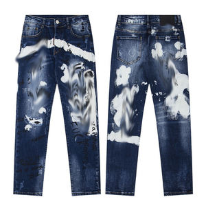 Amerikan Vintage Yırtık Kot Pantolon Günlük Esnek Dar Kesim Kısa Paça Kot Örme Yıkanmış Evsiz Erkekler Gençlik Kışlık - Product Image 1