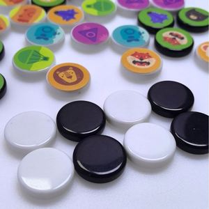 Accessoires de jeu en plastique de 20 mm avec motif imprimé UV, jetons de jeu, fabricant, vente en gros, pièces de dames personnalisées en couleur - Product Image 2
