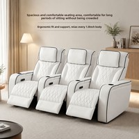 Canapé électrique moderne minimaliste en cuir véritable, luxe léger, avec charge sans fil et contrôle intelligent, style cabine, pour salons domestiques