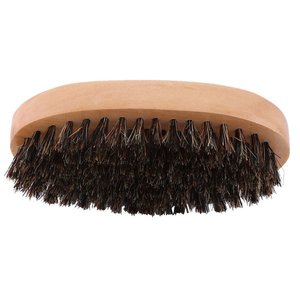 Brosse à cheveux ondulés en poils de sanglier doux, courbée à 360°, avec logo personnalisé, en bois de bambou, brosse à barbe en poils végétaliens, petite brosse à raser pour hommes - Product Image 4