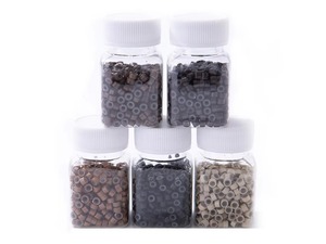 500 pièces <span class=keywords><strong>de</strong></span> micro-anneaux en aluminium et silicone <span class=keywords><strong>de</strong></span> 5 mm, perles <span class=keywords><strong>de</strong></span> liaison pour extensions <span class=keywords><strong>de</strong></span> cheveux humains, perles nano-couvertes - Product Image 1